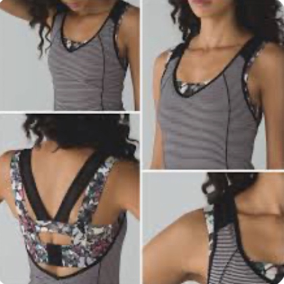 Lululemon Super Sport Tank Mini Pop Stripe So Fly Butterfly Size 6 - Picture 12 of 12